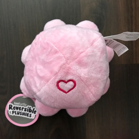 TeeTurtle Love + Hate Reversible Octopus Plushie Fidget Toy Pink Grey - Picture 2 of 7